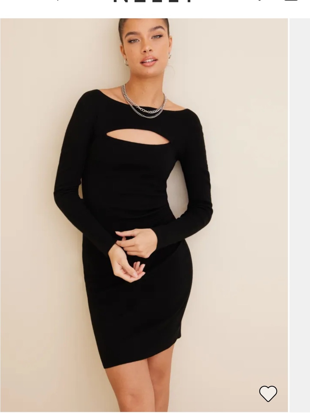 Michael Kors Long-Sleeve Merino Wool blended Black Cutout Bodycon Dress
